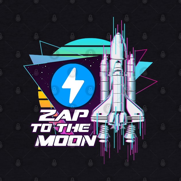 Ripple to the Moon Digital Crypto BTC Retro Spaceship by TheBeardComic